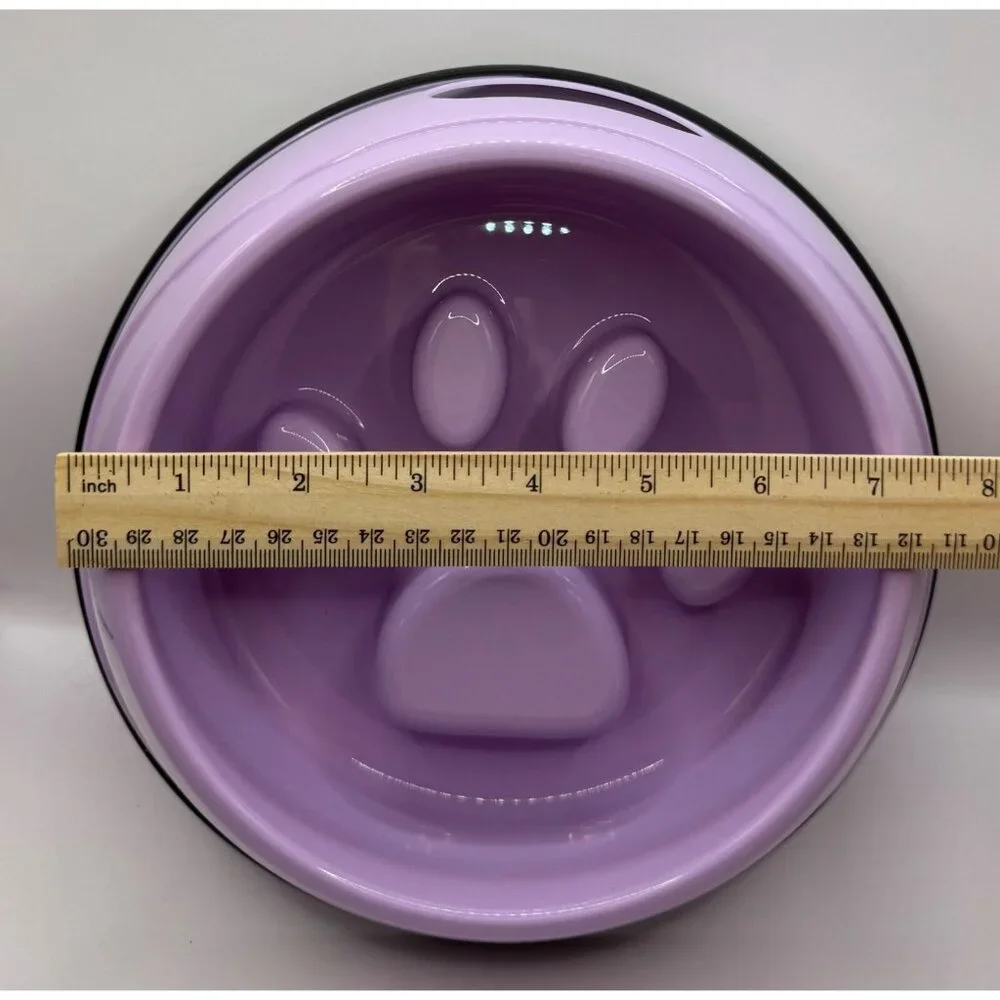 pawprint slow feed dog bowl